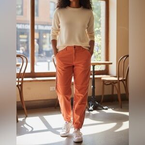 Sundry | Pleated Zip Jogger In Neon Orange NWT